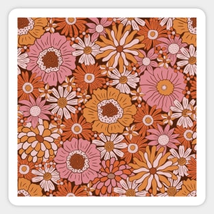 Trippy Groovy Floral Pattern, a psychedelic hippie flowers pattern. Sticker